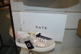 *Date Vintage White Leopard Trainers Size: 5