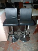 *Two Black & Chrome Gas-Lift Barstools