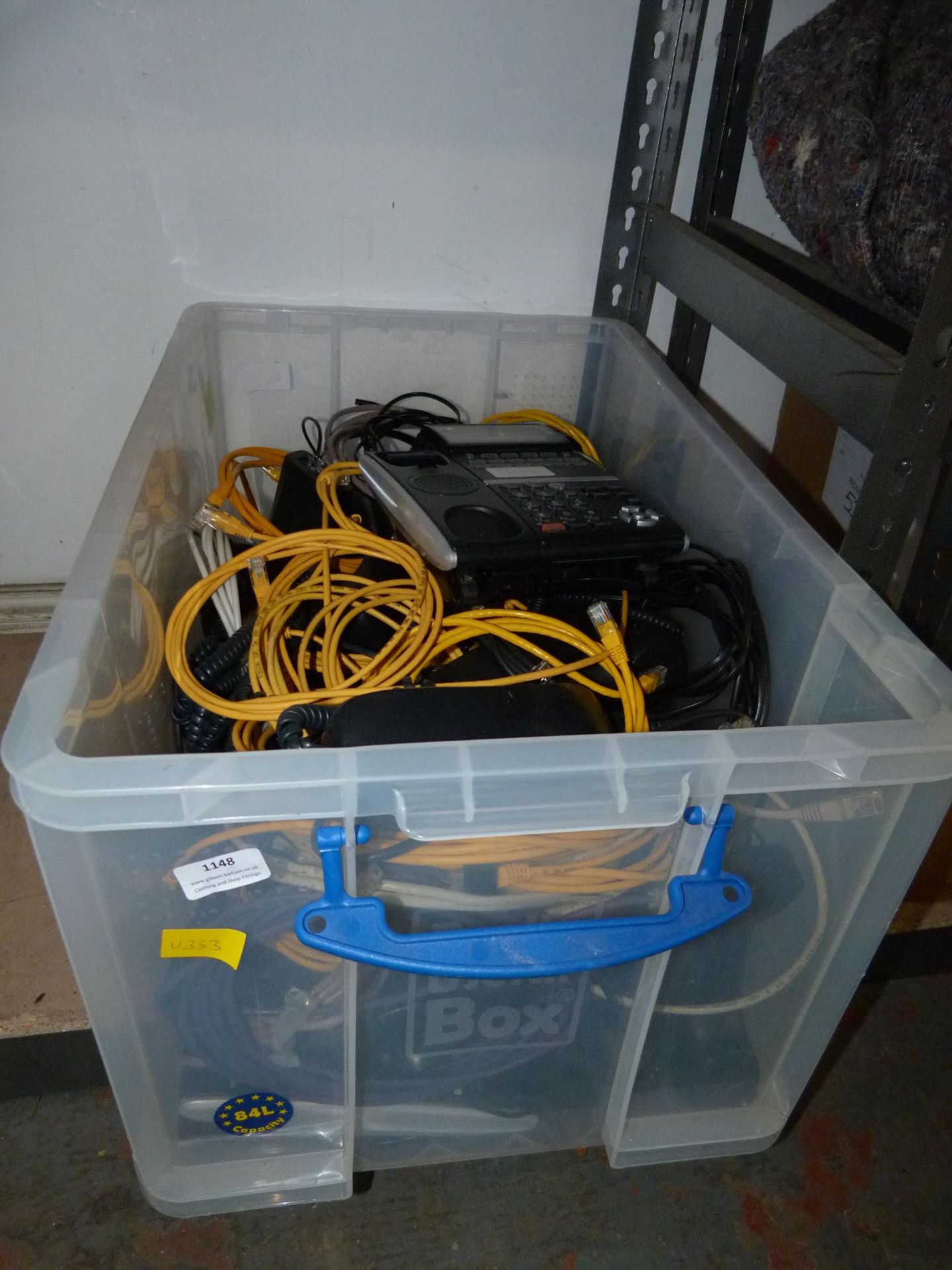 Box of Telephones and Network Cables