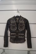 *All Saints Rock Shirts Limited Edition 7/60 Studded Leather Jacket Petite Size