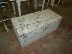 *Box Table in White Painted Patina Finish with Black & Gold Underlayer