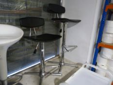 *Pair of Black & Chrome Gas-Lift Barstools