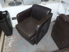 *Brown Leather Chair with Arms