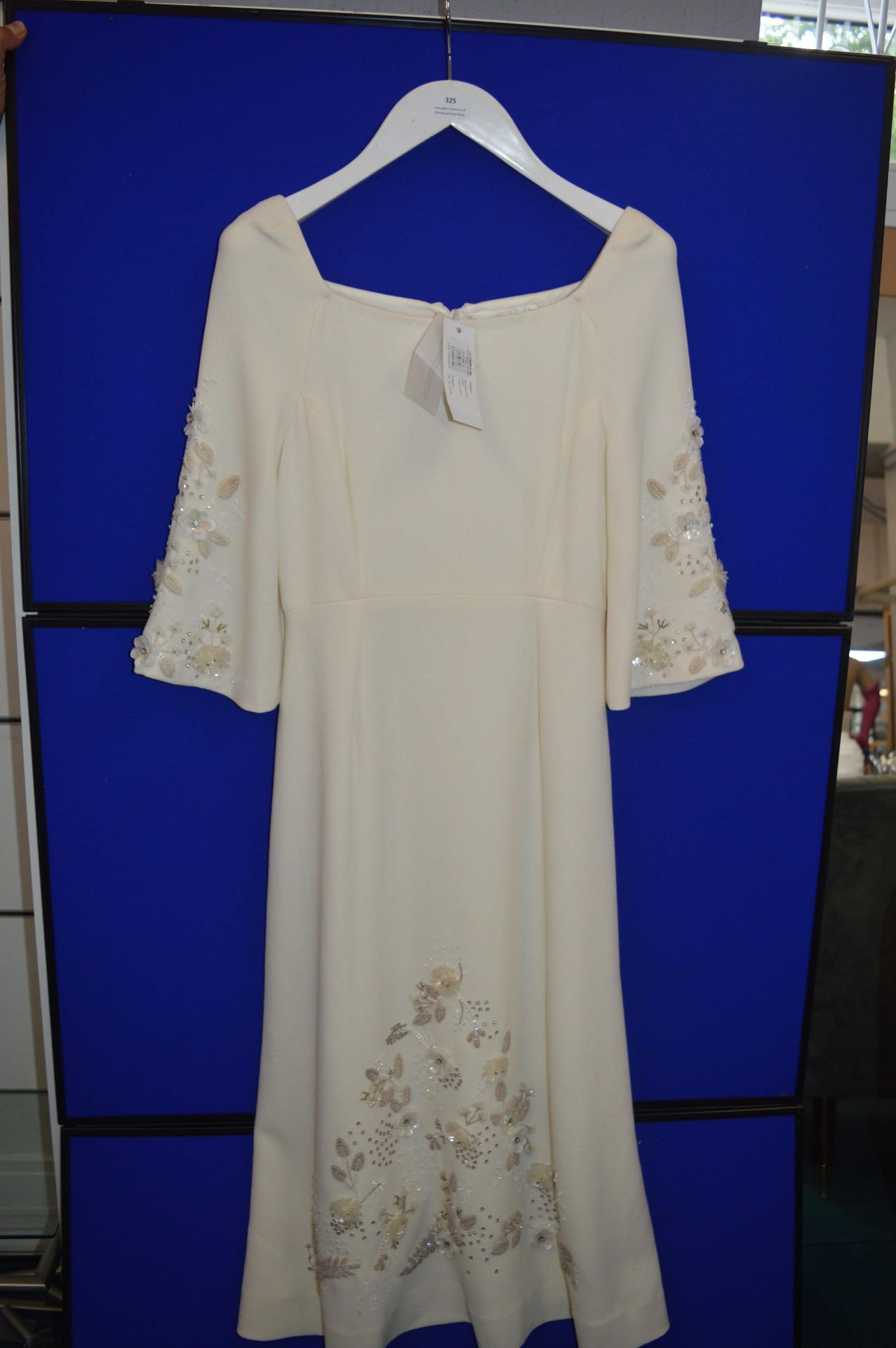 *Goat Harem Beaded Midi Dress in Cream Wool Crepe Size: 10 RRP: £1500