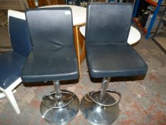 *Two Black and Chrome Gas-Lift Barstools