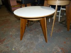 *Low Occasional Table with White Top 80cm diameter