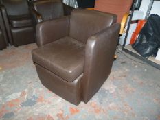 *Brown Leather Chair with Arms