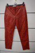 *Philosophy by Lorenzo Sarafini Red Leather Trousers Size: 8 RRP: £320