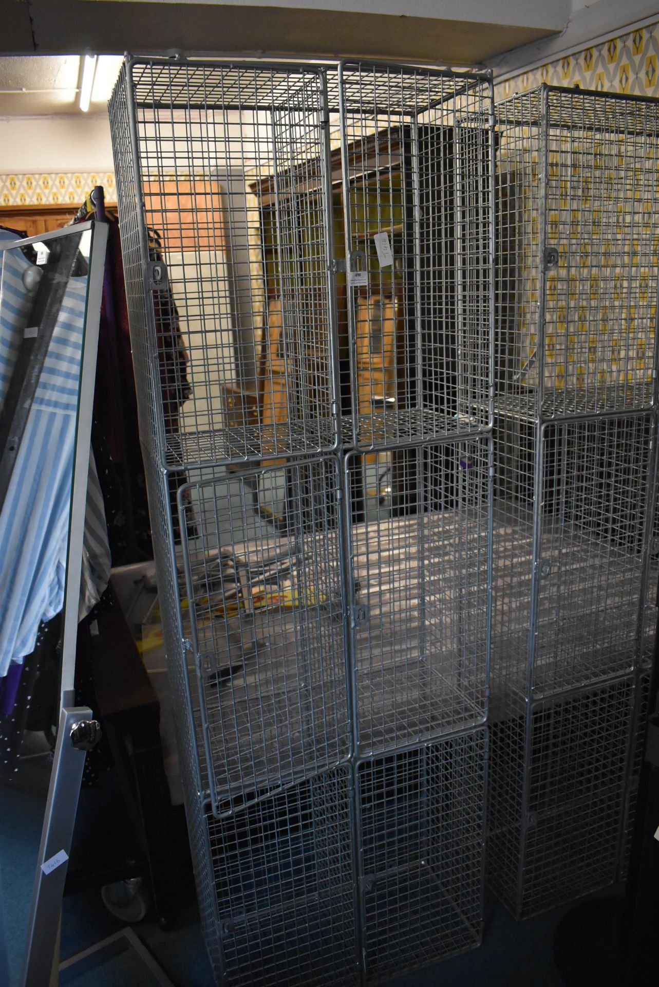 *Wire Cage Locker with Six Compartments