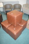*Five Brown Leatherette Cube Seats