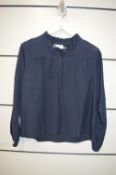 *Rosemunde Blue Cotton Linen Mix Blouse Size: M