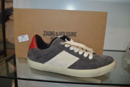 *Zadig & Voltaire Patch Suede Men’s Trainers in Grey Leather Size: 41