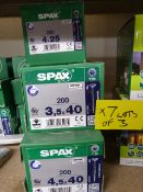 *Three Boxes of Spax Wirox Screws