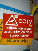 Three Warning Signs, Razor Wire, CCTV, etc.