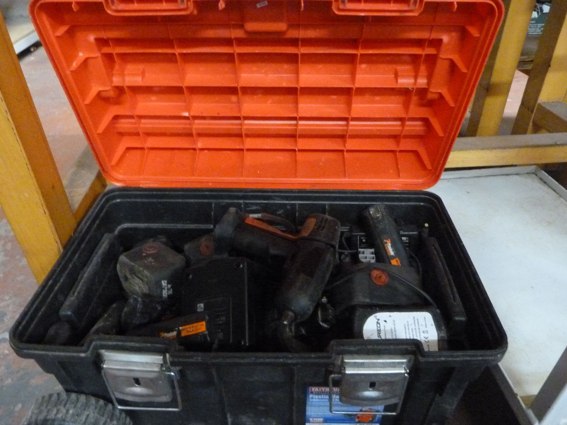 Mobile Tool Chest and Contents of Batteries, Charg