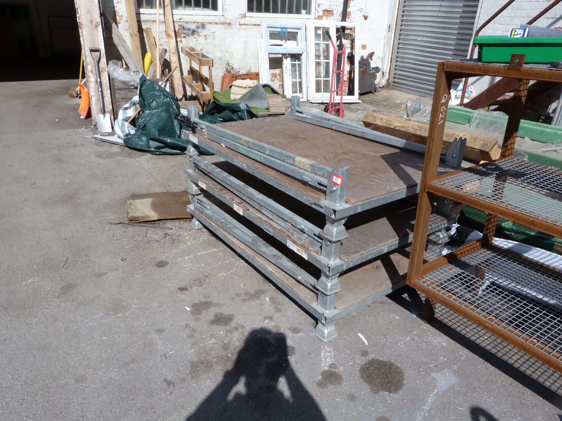 *Three Galvanised Steel Collapsible Stacking Stillages - Image 2 of 2