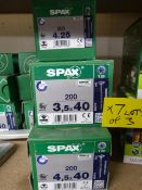 *Three Boxes of Spax Wirox Screws