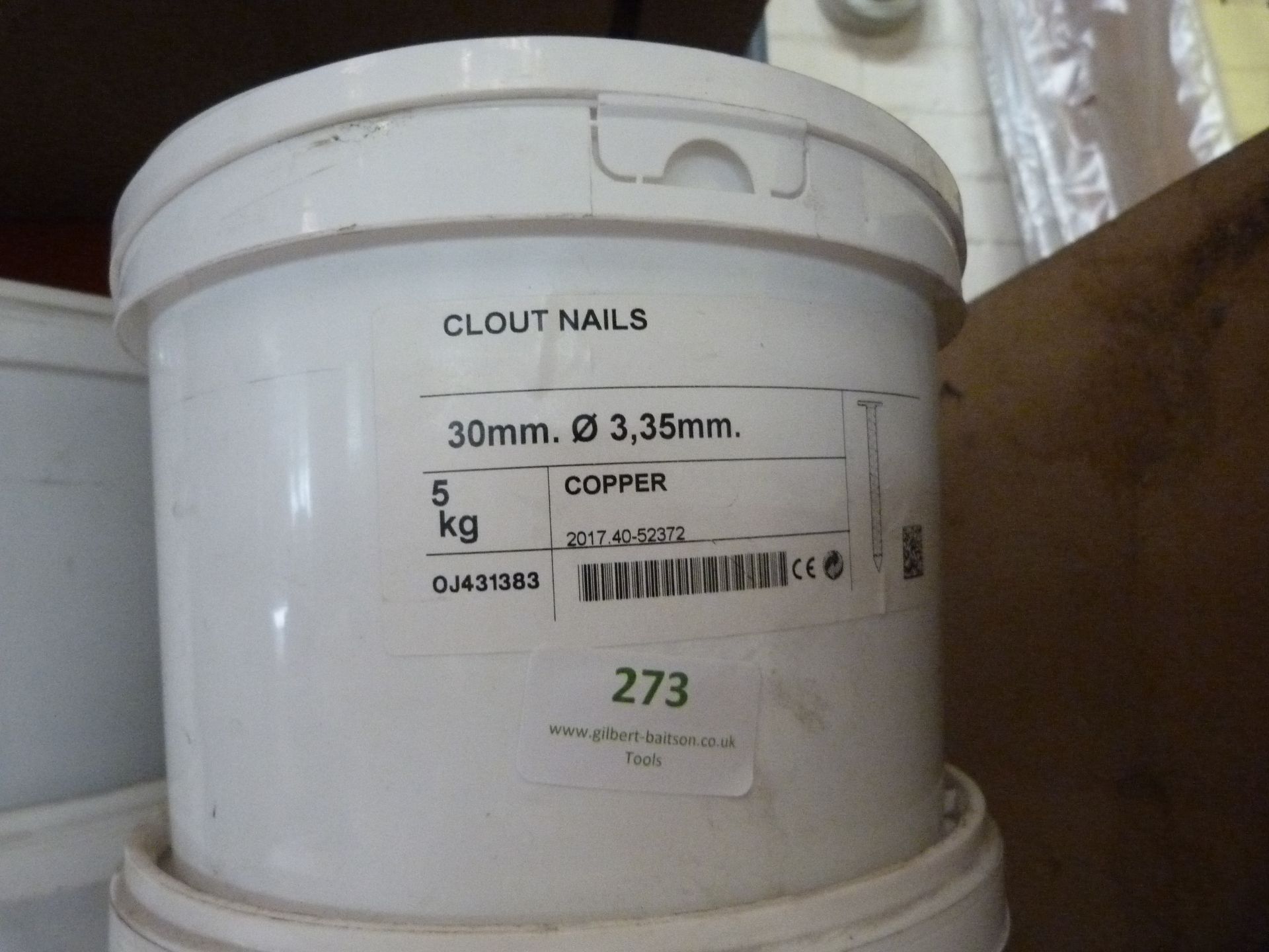 *5kg Tub of Copper Clout Nail 3x30mm