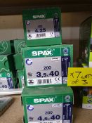 *Three Boxes of Spax Wirox Screws