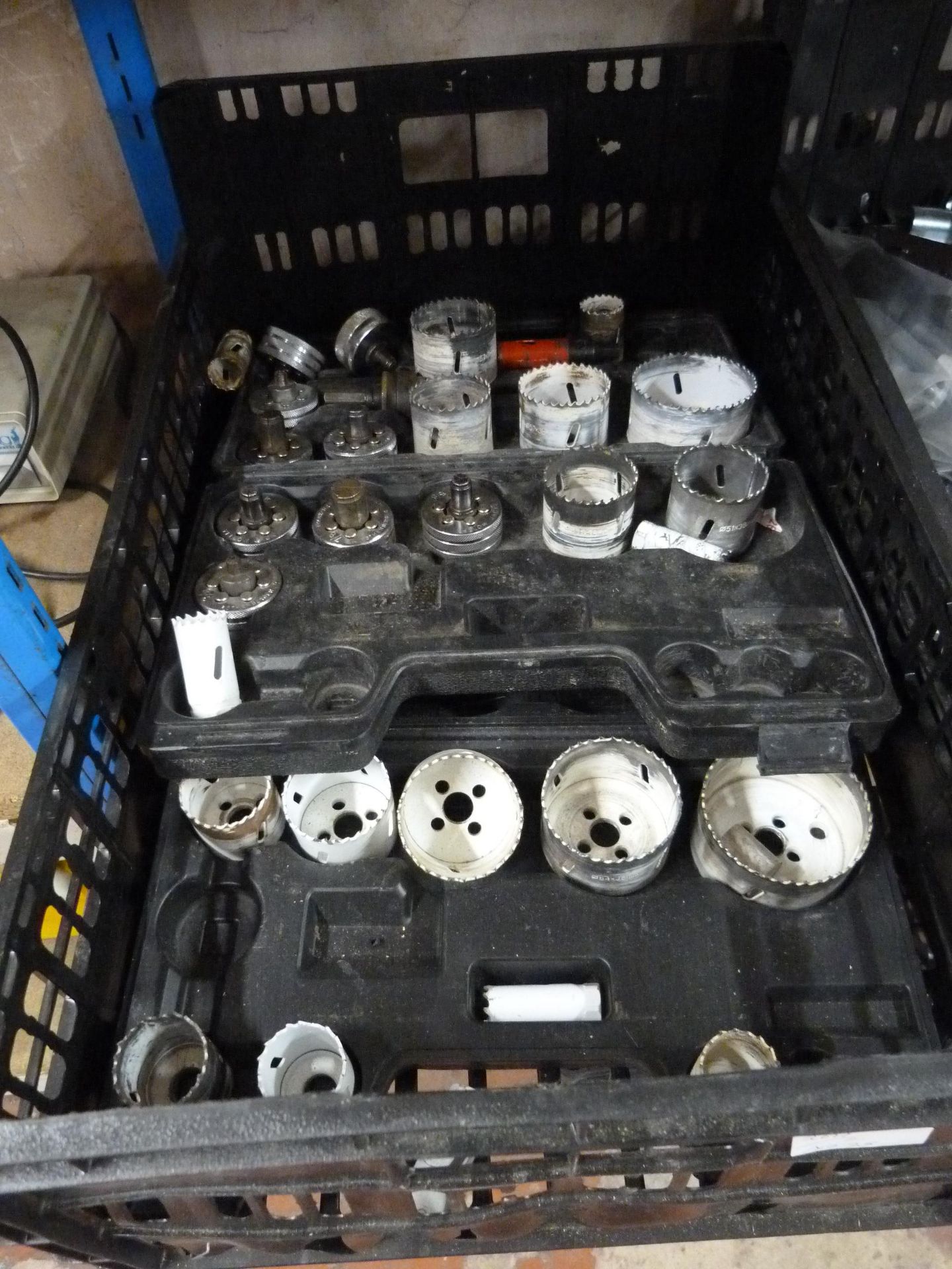 *Tray of Various Hole Saws and Pipe Expanders