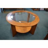 Retro 1970's Coffee Table with Inset Glass Top