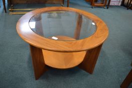 Retro 1970's Coffee Table with Inset Glass Top