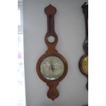 Victorian Banjo Barometer on Mahogany Mount (AF - missing thermometer)