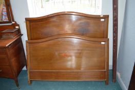 Edwardian Inlaid Mahogany Double Bed Frame