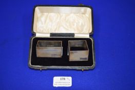 Pair of Hallmarked Silver Napkin Rings in Case - Birmingham, ~91g