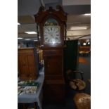 H. Carter of Ripon Mahogany Long Case Clock with Painted Dial and Roman Numerals