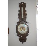 Aneroid Barometer by J.F. Hunt of Hull with Oak Mount