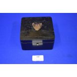 Ebonised Wooden Cigarette Box with Hallmarked Silver Plaque