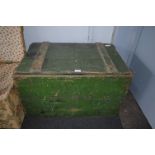 Green Painted Pine Crate "Bladons Ltd of Hull"