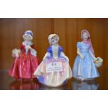 Three Small Royal Doulton Figurines - Dinky Do, Wendy, etc.