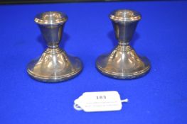 Pair of Hallmarked Sterling Silver Candlesticks (filled)
