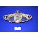 Hallmarked Sterling Silver Inkwell and Stand