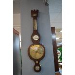 Victorian Mahogany Banjo Barometer