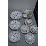 Masons Denmark pattern Blue & White Part Tea Service 24pcs (some faults)