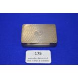 Hallmarked Sterling Silver Snuff Box 1925