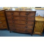 Victorian Mahogany Two over Four Chest of Drawers on Bracket Feet