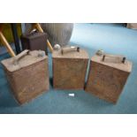 Three Vintage Petrol Cans