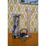 Three Art Glass Vases Including One Murano