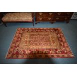 Traditional Pattern Carpet in Red and Gold 4'6" x 6'6"