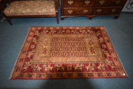 Traditional Pattern Carpet in Red and Gold 4'6" x 6'6"