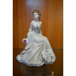 Royal Worcester Silver Wedding Anniversary Figurine - Golden Moments