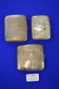Three Hallmarked Sterling Silver Cigarette Cases (one AF) ~267g gross