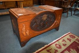 Oriental Carved Camphor Wood Chest