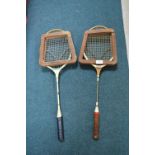 Two Dunlop Vintage Badminton Rackets
