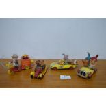 Four Corgi Magic Roundabout Noddy and Basil Brush Diecast Vehicles