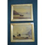 Pair of E.K. Redmore Oil on Board Maritime Seascapes